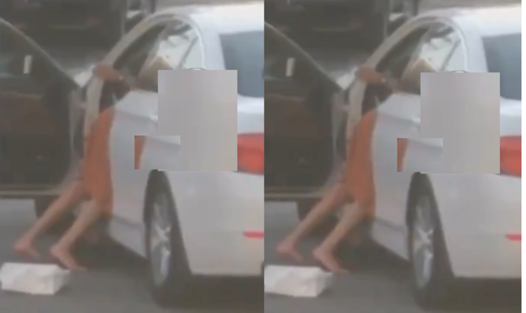 فيديو سيارة بي ام ابيض الكويت ” شاب وفتاة بالشارع”