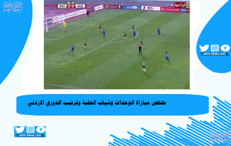 ترتيب الدوري الاردني وملخص مباراة الوحدات وشباب العقبة وهدف المباراة بالفيديو