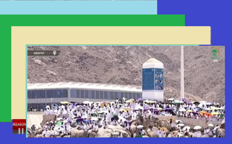 جبل عرفات مباشر من قناة القرآن الكريم السعودية شاهد الحجاج علي جبل عرفات