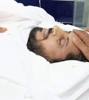 جثمان الراحل العزي صالح المسوري قبل تشييع جنازته
