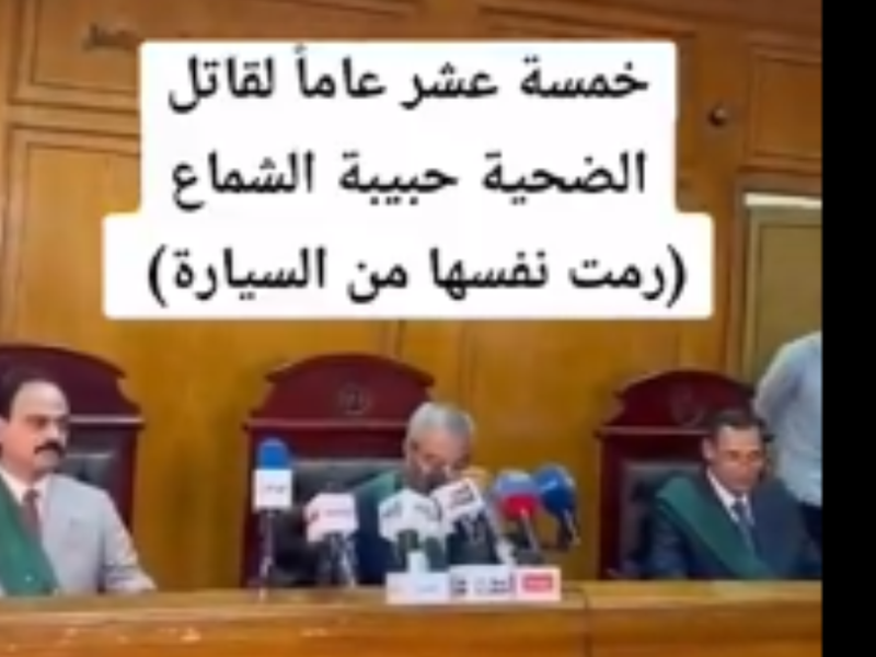 فيديو لحظة النطق بالحكم علي قاتل حبيبة الشماع